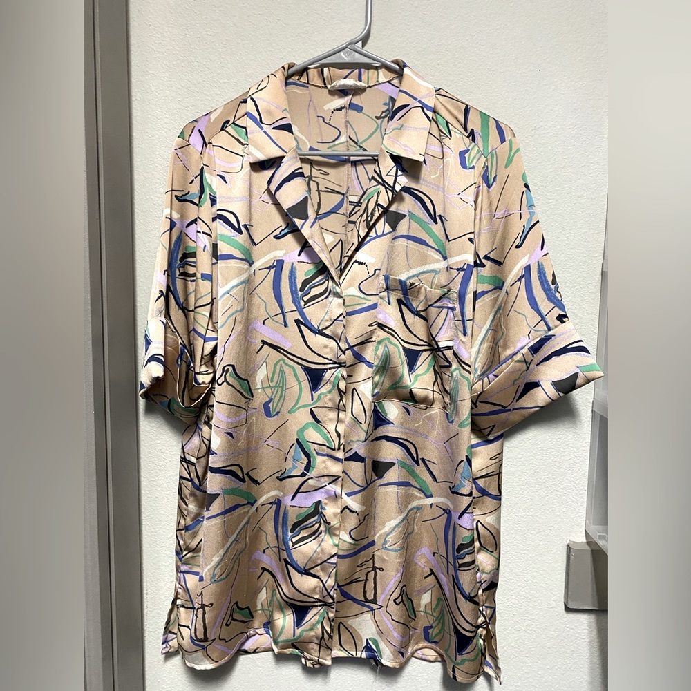 Nordstrom | Open Edit Satin Camp Shirt